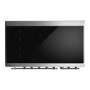 ILVE Majestic III 48-Inch Induction Range with 6 Induction Elements and Solid Door Electric Oven in Burgundy with Burnished Trim (UMIB48QNR3BUB)