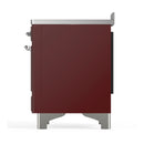 ILVE Majestic III 48-Inch Induction Range with 6 Induction Elements and Solid Door Electric Oven in Burgundy with Chrome Trim (UMIB48QNR3BUC)