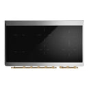 ILVE Majestic III 48-Inch Induction Range with 6 Induction Elements and Solid Door Electric Oven in Burgundy with Brass Trim (UMIB48QNR3BUG)