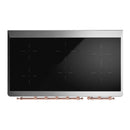 ILVE Majestic III 48-Inch Induction Range with 6 Induction Elements and Solid Door Electric Oven in Burgundy with Copper Trim (UMIB48QNR3BUP)