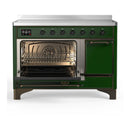 ILVE Majestic III 48-Inch Induction Range with 6 Induction Elements and Solid Door Electric Oven in Emerald Green with Burnished Trim (UMIB48QNR3EGB)