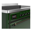 ILVE Majestic III 48-Inch Induction Range with 6 Induction Elements and Solid Door Electric Oven in Emerald Green with Burnished Trim (UMIB48QNR3EGB)