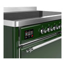 ILVE Majestic III 48-Inch Induction Range with 6 Induction Elements and Solid Door Electric Oven in Emerald Green with Chrome Trim (UMIB48QNR3EGC)