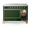 ILVE Majestic III 48-Inch Induction Range with 6 Induction Elements and Solid Door Electric Oven in Emerald Green with Copper Trim (UMIB48QNR3EGP)