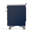 ILVE Majestic III 48-Inch Induction Range with 6 Induction Elements and Solid Door Electric Oven in Mightnight Blue with Chrome Trim (UMIB48QNR3MBC)