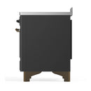 ILVE Majestic III 48-Inch Induction Range with 6 Induction Elements and Solid Door Electric Oven in Matte Graphite with Burnished Trim (UMIB48QNR3MGB)