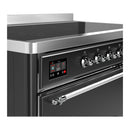 ILVE Majestic III 48-Inch Induction Range with 6 Induction Elements and Solid Door Electric Oven in Matte Graphite with Chrome Trim (UMIB48QNR3MGC)