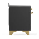 ILVE Majestic III 48-Inch Induction Range with 6 Induction Elements and Solid Door Electric Oven in Matte Graphite with Brass Trim (UMIB48QNR3MGG)