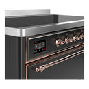 ILVE Majestic III 48-Inch Induction Range with 6 Induction Elements and Solid Door Electric Oven in Matte Graphite with Copper Trim (UMIB48QNR3MGP)