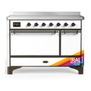 ILVE Majestic III 48-Inch Induction Range with 6 Induction Elements and Solid Door Electric Oven in RAL with Burnished Trim (UMIB48QNR3RAB)