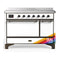 ILVE Majestic III 48-Inch Induction Range with 6 Induction Elements and Solid Door Electric Oven in RAL with Burnished Trim (UMIB48QNR3RAB)