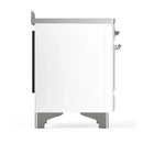 ILVE Majestic III 48-Inch Induction Range with 6 Induction Elements and Solid Door Electric Oven in White with Chrome Trim (UMIB48QNR3WHC)