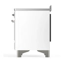 ILVE Majestic III 48-Inch Induction Range with 6 Induction Elements and Solid Door Electric Oven in White with Chrome Trim (UMIB48QNR3WHC)