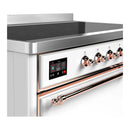 ILVE Majestic III 48-Inch Induction Range with 6 Induction Elements and Solid Door Electric Oven in White with Copper Trim (UMIB48QNR3WHP)