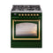 ILVE Nostalgie II Noblesse 30-Inch 4.0 Cu. Ft. Propane Gas Dual Fuel Range with 5 Burners and Triple Glass Door in Emerald Green with Brass Trim (UN30NMPEGGLP)
