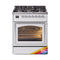 ILVE Nostalgie II Noblesse 30-Inch 4.0 Cu. Ft. Natural Gas Dual Fuel Range with 5 Burners and Triple Glass Door in Custom RAL with Chrome Trim (UN30NMPRAC)