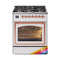 ILVE Nostalgie II Noblesse 30-Inch 4.0 Cu. Ft. Natural Gas Dual Fuel Range with 5 Burners and Triple Glass Door in Custom RAL with Copper Trim (UN30NMPRAP)