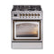 ILVE Nostalgie II Noblesse 30-Inch 4.0 Cu. Ft. Natural Gas Dual Fuel Range with 5 Burners and Triple Glass Door in Stainless Steel with Burnished Bronze Trim (UN30NMPSSB)