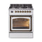 ILVE Nostalgie II Noblesse 30-Inch 4.0 Cu. Ft. Propane Gas Dual Fuel Range with 5 Burners and Triple Glass Door in White with Burnished Bronze Trim (UN30NMPWHBLP)
