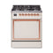 ILVE Nostalgie II Noblesse 30-Inch 4.0 Cu. Ft. Natural Gas Dual Fuel Range with 5 Burners and Solid Door in Antique White with Copper Trim (UN30QNMPAWP)