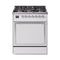 ILVE Nostalgie II Noblesse 30-Inch 4.0 Cu. Ft. Propane Gas Dual Fuel Range with 5 Burners and Solid Door in White with Chrome Trim (UN30QNMPWHCLP)