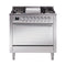 ILVE Nostalgie II Noblesse 36-Inch 3.5 Cu. Ft. Propane Gas Dual Fuel Range with 6 Burners, Griddle and Solid Door in Stainless Steel with Chrome Trim (UN36FQNMPSSCLP)