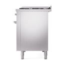 ILVE Noblesse stainless range side panel with chrome hinges and two front leveling feet