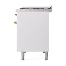 White range side panel with brass hardware and four leveling feet