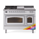 Dual fuel range with RAL color label on side panel and oven doors