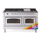 ILVE Nostalgie II Noblesse 60-Inch 5.8 Cu. Ft. Dual Oven Propane Gas Dual Fuel Range with 9 Burners, Griddle and Triple Glass Door in Custom RAL with Chrome Trim (UN60FNMPRACLP)