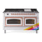 ILVE Nostalgie II Noblesse 60-Inch 5.8 Cu. Ft. Dual Oven Propane Gas Dual Fuel Range with 9 Burners, Griddle and Triple Glass Door in Custom RAL with Copper Trim (UN60FNMPRAPLP)
