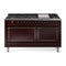 ILVE Nostalgie II Noblesse 60-Inch 5.8 Cu. Ft. Dual Oven Propane Gas Dual Fuel Range with 9 Burners, Griddle and Solid Door in Burgundy with Burnished Bronze Trim (UN60FQNMPBUBLP)