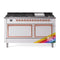 ILVE Nostalgie II Noblesse 60-Inch 5.8 Cu. Ft. Dual Oven Propane Gas Dual Fuel Range with 9 Burners, Griddle and Solid Door in Custom RAL with Copper Trim (UN60FQNMPRAPLP)