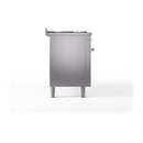 Stainless steel range side panel with side fittings and four leveling feet
