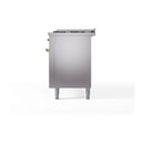 Stainless steel range side panel with top controls and four leveling feet