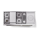 ILVE range cutaway showing burner layout and cooktop components