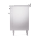Stainless steel range side door with chrome handle and four leveling feet