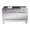 ILVE Nostalgie II Noblesse 60-Inch 5.8 Cu. Ft. Dual Oven Propane Gas Dual Fuel Range with 7 Burners, Griddle, French Top and Solid Door in Stainless Steel with Chrome Trim (UN60FSQNMPSSCLP)