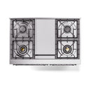 Matte graphite dual fuel gas range top with four burners and grates