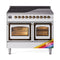 ILVE Nostalgie II Noblesse 40-Inch 4.3 Cu. Ft. Dual Oven Induction Range with 6 Elements and Triple Glass Door in Custom RAL with Burnished Bronze Trim (UNDI406NMPRAB)