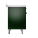 Emerald green solid door oven front panel with stainless feet