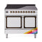 ILVE Nostalgie II Noblesse 40-Inch 4.3 Cu. Ft. Dual Oven Induction Range with 6 Elements and Solid Door in RALwith Burnished Bronze Trim (UNDI406QNMPRAB)
