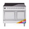 ILVE Nostalgie II Noblesse 40-Inch 4.3 Cu. Ft. Dual Oven Induction Range with 6 Elements and Solid Door in RALwith Chrome Trim (UNDI406QNMPRAC)