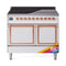 ILVE Nostalgie II Noblesse 40-Inch 4.3 Cu. Ft. Dual Oven Induction Range with 6 Elements and Solid Door in Custom RAL with Copper Trim (UNDI406QNMPRAP)