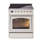 ILVE Nostalgie II Noblesse 30-Inch 4.0 Cu. Ft. Induction Range with 4 Elements and Triple Glass Door in Antique White with Chrome Trim (UNI304NMPAWC)