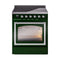 ILVE Nostalgie II Noblesse 30-Inch 4.0 Cu. Ft. Induction Range with 4 Elements and Triple Glass Door in Emerald Green with Chrome Trim (UNI304NMPEGC)