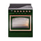 ILVE Nostalgie II Noblesse 30-Inch 4.0 Cu. Ft. Induction Range with 4 Elements and Triple Glass Door in Emerald Green with Copper Trim (UNI304NMPEGP)