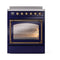 ILVE Nostalgie II Noblesse 30-Inch 4.0 Cu. Ft. Induction Range with 4 Elements and Triple Glass Door in Midnight Blue with Burnished Bronze Trim (UNI304NMPMBB)