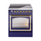 ILVE Nostalgie II Noblesse 30-Inch 4.0 Cu. Ft. Induction Range with 4 Elements and Triple Glass Door in Midnight Blue with Brass Trim (UNI304NMPMBG)