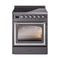 ILVE Nostalgie II Noblesse 30-Inch 4.0 Cu. Ft. Induction Range with 4 Elements and Triple Glass Door in Matte Graphite with Chrome Trim (UNI304NMPMGC)